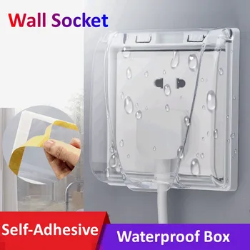Настенная розетка, водонепроницаемая коробка, Пылезащитный брызгозащищенный выключатель, Защитная крышка для защиты от ударов, защитный чехол для выключателя в ванной комнате