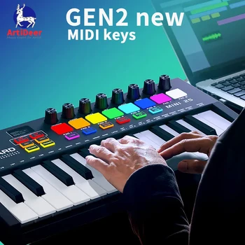 Новый профессиональный Midi-контроллер GEN2, клавиатура с 25 клавишами, Синтезатор средней музыки, Музыкальный инструмент, Организованный USB-контроллер