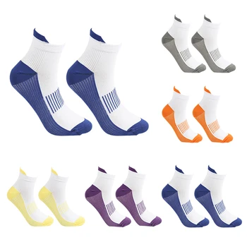 Новый цветной блок тренировочных и соревновательных противоскользящих футбольных носков, дышащих и впитывающих пот Коротких мужских женских футбольных носков на открытом воздухе