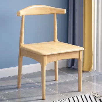 Обеденные стулья из массива дерева Домашние столы и стулья в скандинавском стиле Современные и минималистичные офисные стулья со спинкой Ресторанные табуреты
