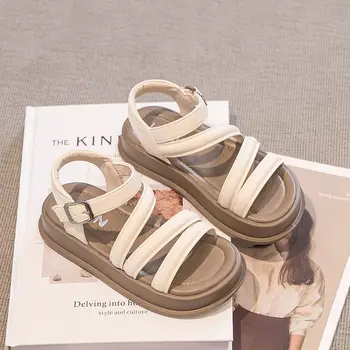 Обувь для девочек, сандалии, Лето 2023, Новая легкая роскошная модная детская удобная повседневная обувь, Сандалии, Бутик пляжной обуви