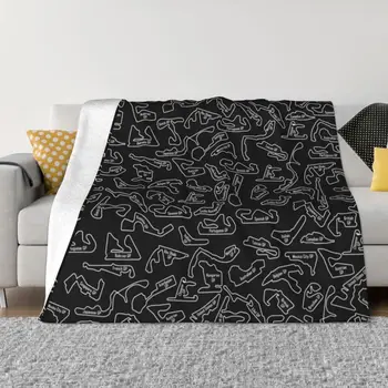 Одеяло с рисунком гоночных трасс, теплое флисовое Мягкое Фланелевое покрывало для дивана в спальне, осень на открытом воздухе