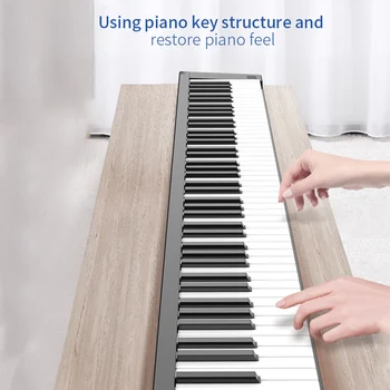 Пианино с клавиатурой из 88 клавиш Портативное цифровое пианино с ЖК-дисплеем Встроенные динамики Аккумуляторная батарея Подключение BT