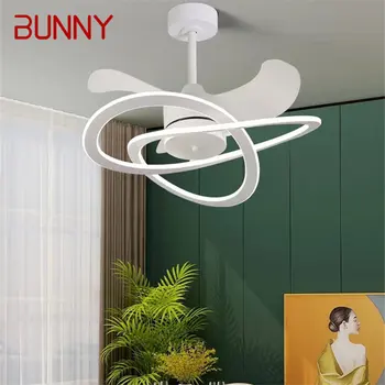 Потолочный вентилятор BUNNY Nordic, современные креативные Винтажные светодиодные лампы 3 цвета с дистанционным управлением для дома, гостиной, спальни