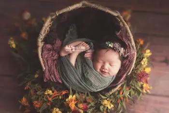 Реквизит для фотосъемки новорожденных Сетка для фотосъемки младенцев Мягкое стрейч-полотенце Декоративное одеяло Детское обертывание Одеяло для фото