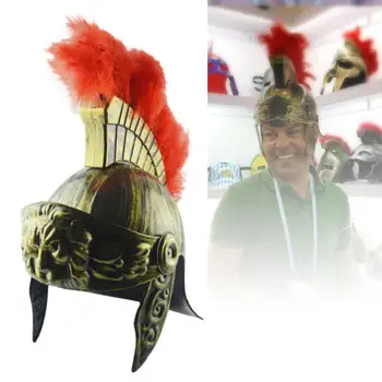 Самурайский шлем, Пластиковая Спартанская Шляпа, Экологически Чистый и прочный Средневековый Древнеримский Винтажный шлем, Львиная шапка из перьев