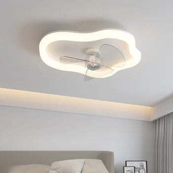 Светодиодная невидимая светодиодная потолочная вентиляторная лампа современный минимализм для спальни гостиной столовой кабинета в скандинавском стиле с регулируемой яркостью электрического вентилятора
