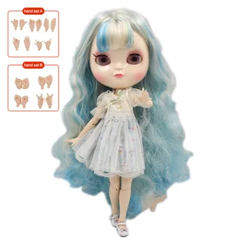 Симпатичная ледяная кукла высотой 30 см с 1/6 сустава, длинные волосы сине-золотистого цвета, включая ручной набор AB в подарок для девочек. № BL6227 /6025