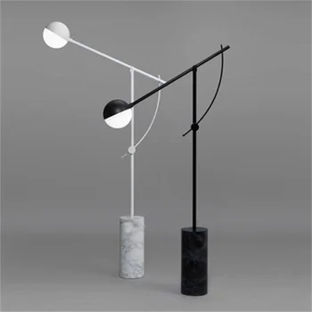 Скандинавский светильник-подставка Современный черный светодиодный простой художественный торшер с мраморным дизайном, декор гостиной, студийный длинный напольный светильник.