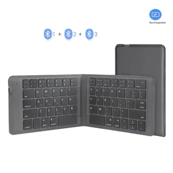 Складная клавиатура Беспроводная клавиатура Bluetooth 5.1 для планшета iPad и телефона Портативная складная перезаряжаемая клавиатура