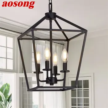 Современный подвесной светильник AOSONG LED Creative Personality American Simplicity Люстра для дома, ресторана, спальни, прохода