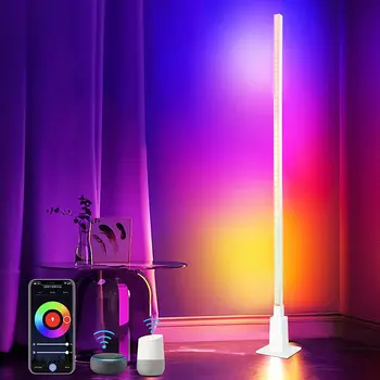 Торшер Depuley Smart RGB, Угловой светильник с Wi-Fi Изменением цвета, Совместимый с Alexa Mood Light, Управление приложением со временем синхронизации музыки