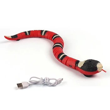 Умная Чувствительная Змея Игрушки Для Кошек Электрическая USB Зарядка Змея Интерактивные Игрушки Для Котенка Собаки Интерактивное Моделирование Рептилия Игрушка Для Кошек
