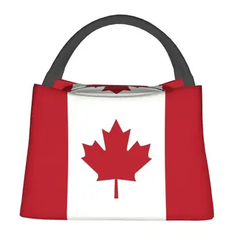 Флаг Канады, изолированные сумки для ланча для женщин, Портативный патриотический кулер, Термальный ланч-бокс, Офис, Пикник, путешествия