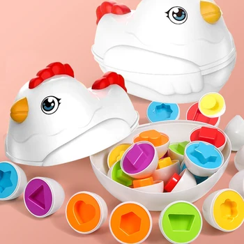 Яйца Монтессори, игрушки-пазлы для детей, умный сортер-пазл для яиц, игра на подбор формы, игрушки для обучения детей, развивающая игрушка для детей