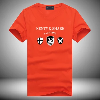 2023 Новое поступление мужских футболок бренда Kenty Shark, повседневная футболка из 100% хлопка с коротким рукавом, мужская