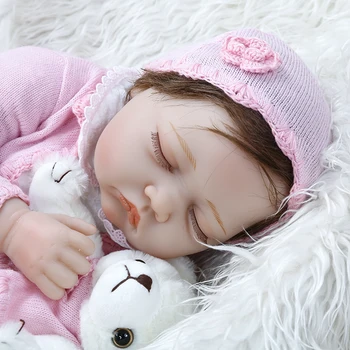 55 см Реалистичный возрожденный спящий ребенок, милое личико, реалистичный силикон, мягкий на ощупь, восхитительный размер настоящего новорожденного ребенка