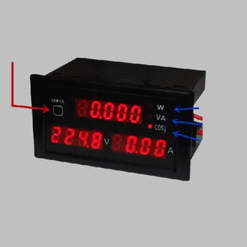 AC 110V - 220V Цифровой светодиодный измеритель мощности 100A, вольт-амперметр, вольтметр + CT