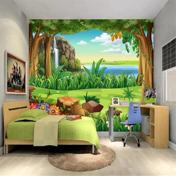 beibehang Обои на стену 3 d большой красивый лес мультфильм обои для детской комнаты декоративная фреска из папье-маше 3d