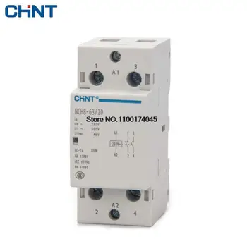 CHNT NCH8-63/20 Модульный бытовой Контактор переменного Тока 220V 230V AC 63A 1NO 1NC 2NO 2NC CHINT