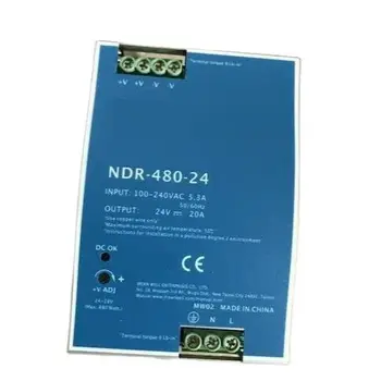 NDR-480-24 источник питания на промышленной DIN-рейке с одним выходом 24 В постоянного тока 20A 480 Вт