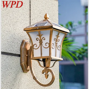 WPD Ретро Наружные солнечные настенные бра LED Водонепроницаемая классическая лампа IP65 для домашнего крыльца