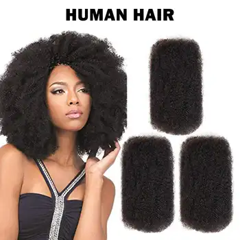 Бразильские волосы Remy, афро-кудрявые объемные человеческие волосы для плетения, 1 пучок/шт, косы натурального цвета, волосы без утка