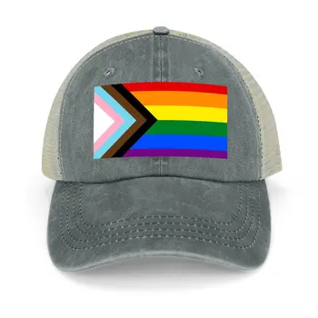 Дизайн флага гордости Прогресса, Ковбойская шляпа, детская шляпа на день рождения, летние шляпы, пляжные солнцезащитные шляпы для женщин, мужские