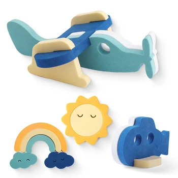 Игрушки для детской ванны в форме самолета, подводной лодки, плавающие игрушки для бассейна, Набор для детской ванны из нетоксичной пены, подарок для детей