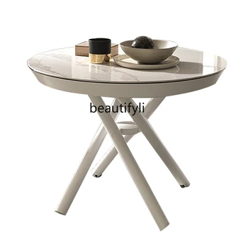 Итальянский журнальный столик zq, круглая каменная плита двойного назначения, Многофункциональный подъемный чайный столик для гостиной Дома
