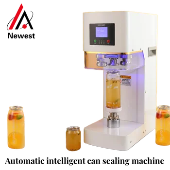 Коммерческая автоматическая настольная жестяная банка для напитков с металлическими крышками для бутылок диаметром 55 мм, закаточная машина для закатки банок, невращающаяся машина для приготовления чая с пузырьками