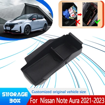 Коробка-Органайзер для Автомобиля Nissan Note Aura e-Powe E13 2021 ~ 2023 Подлокотник Центральный Контейнер Для Хранения Мелочей Упаковочный Лоток Аксессуары