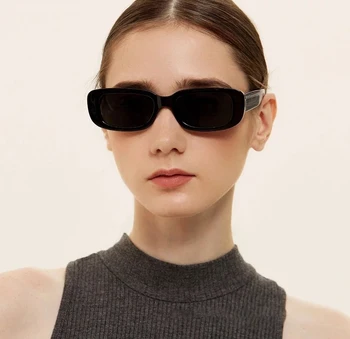 Маленькие прямоугольные солнцезащитные очки Женские Овальные Винтажные Брендовые дизайнерские Квадратные солнцезащитные очки для женщин Оттенки Женских очков с антибликовым покрытием UV400