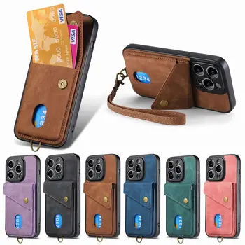 Модный флип-кошелек для карточек, съемный чехол для телефона с веревкой на запястье для Google Pixel 7 Pro 7A 6 Pro 6A, ретро кожаный держатель, задняя крышка