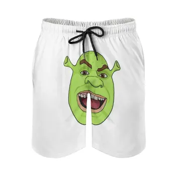 Мужские пляжные шорты Shrek с 3D печатью Свободные шорты для серфинга Пляжная одежда Пляжные шорты с рисунком мема Shrek