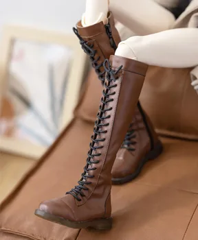 Новый стиль 1/3 Одной пары крутых длинных коричневых ботинок, обувь для кукол BJD SD, Обувь и Аксессуары