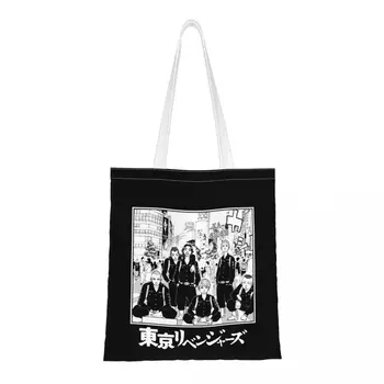 Плакат Tokyo Revengers Женские сумки через плечо Sano Manjiro Manji Gang Многоразовая сумка для покупок Эстетичная сумка-сумочка большой емкости
