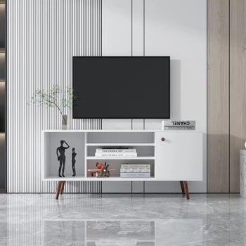 Подставка для телевизора, используемая в гостиной Мебель с 1 местом для хранения и 2 полками, шкаф из высококачественной древесностружечной плиты, для спальни, гостиной