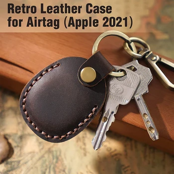 Роскошный и легкий для Airtag кожаный защитный чехол ручной работы для Apple Holder Finder Устройство защиты от царапин с брелоком для ключей