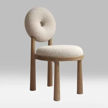 Скандинавские Дизайнерские Обеденные стулья, Креативный стул-комод, Удобное кресло из шерсти ягненка со спинкой, Многоцелевая ретро-мебель