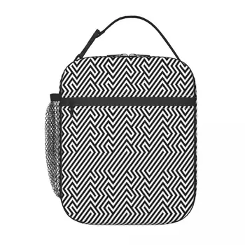 Трехмерная термоизолированная сумка для ланча Zigzag 3D для подростков, Сменный контейнер для ланча, Коробка для хранения продуктов, Работа