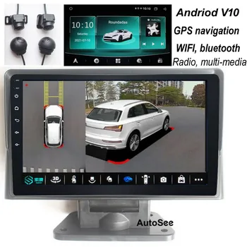 универсальный стендер Автомобиля 360-градусная камера AVM монитор кругового обзора birds eye Android версии 10.1 Радио GPS Навигация сенсорный экран